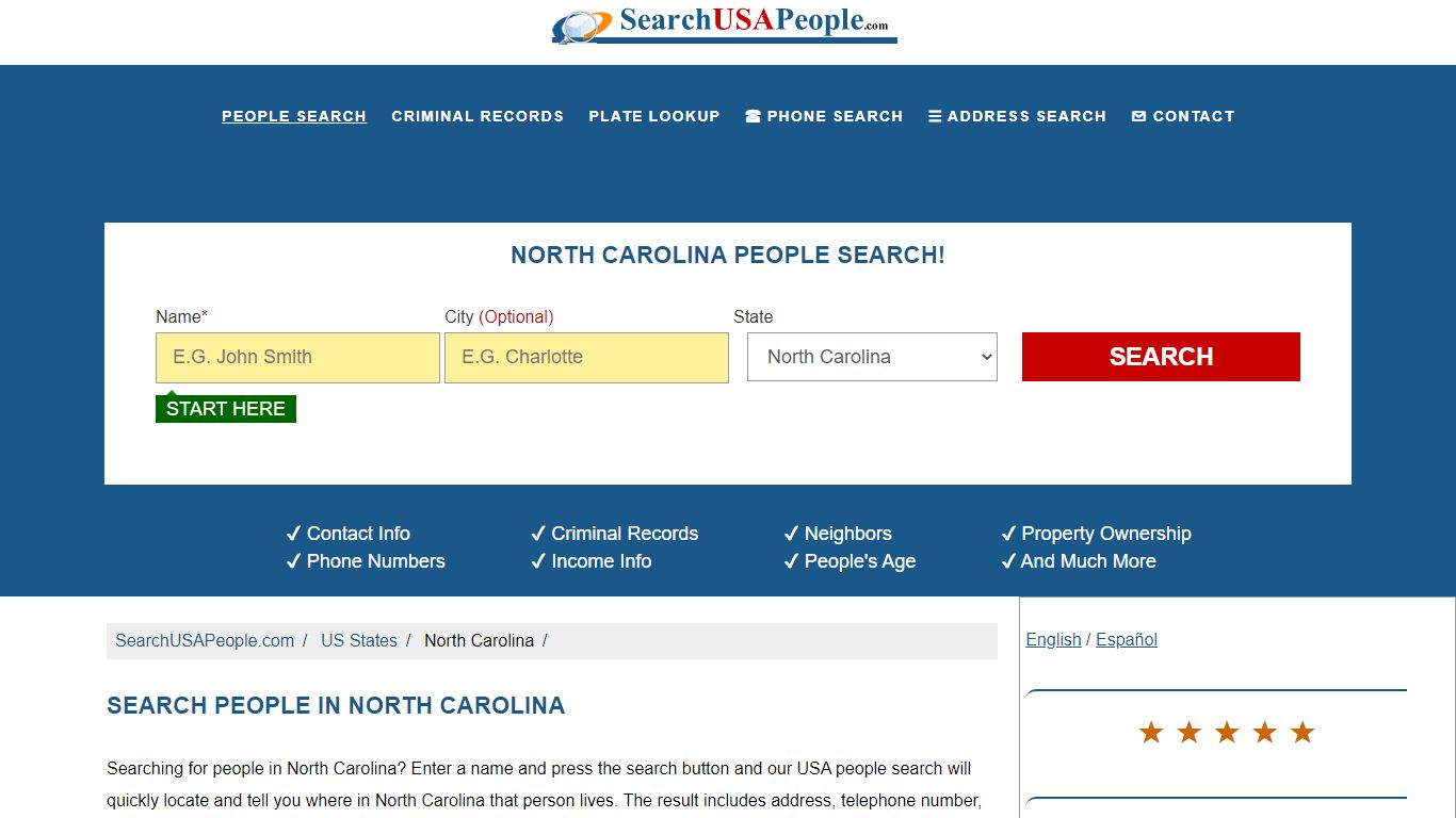 North Carolina People Search | SearchUSAPeople